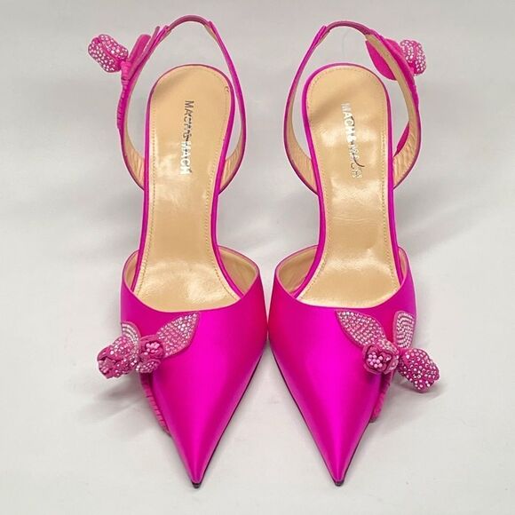 Mach & Mach Wonder Tulip 95MM Silk & Crystal Slingback Pumps size 40 - Picture 4 of 15